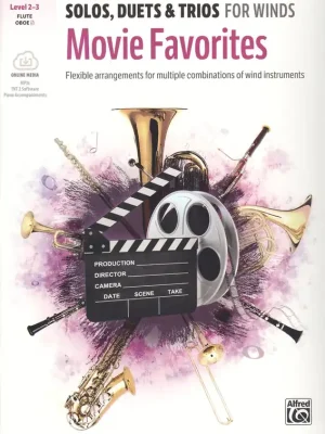 Vysoce Kvalitní MOVIE FAVORITES: Solos, Duets & Trios for Winds + Audio Online / příčná flétna, hoboj a klavír (PDF)