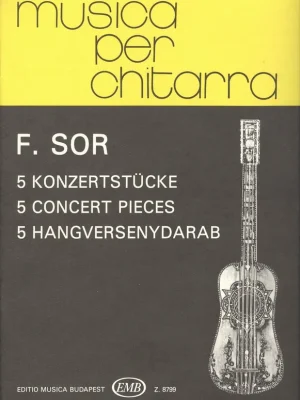 Musica per chitarra: F. Sor - 5 Concert pieces / kytara Nová Kolekce