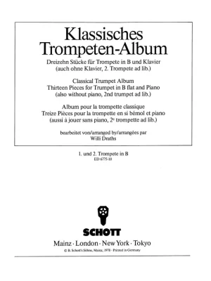 Autentický Classical Trumpet Album / samostatný part pro druhou trumpetu