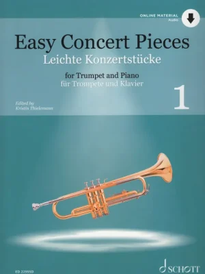 Vysoce Kvalitní Easy Concert Pieces 1 + Audio Online / snadné koncertní skladby pro trumpetu a klavír