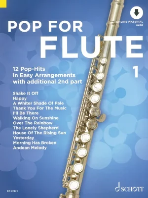 Pop for Flute 1+ Audio Online / 12 pop hitů ve snadném aranžmá pro jednu nebo dvě příčné flétny Nejlepší Cena