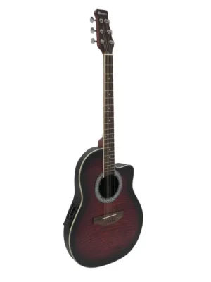 Top Prodej Dimavery RB-300, elektroakustická kytara typu Ovation, redburst žíhaná