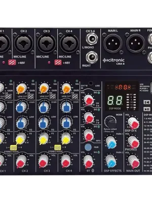 Aktuální Citronic CMA-8, mixážní pult s DSP FX a BT/USB