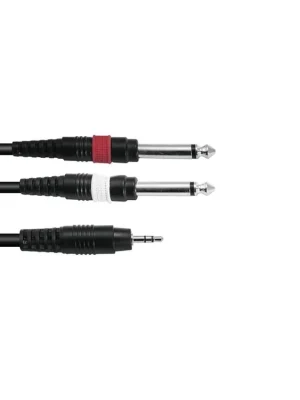 Cenově Výhodný Kabel AC35-30 Jack 3,5 stereo - 2x Jack 6,3 mono, 3 m