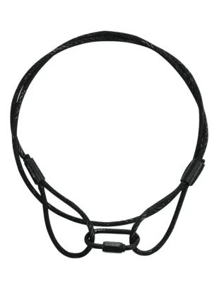 Cenově Výhodný Ocelové jistící lanko 4 mm x 900 mm (SC), černé s karabinou