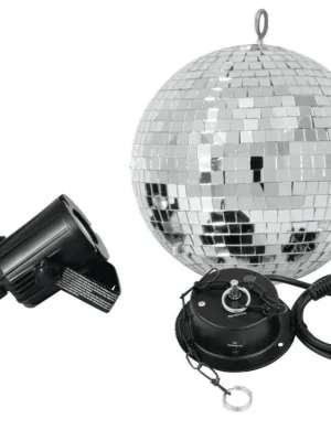 Aktuální Eurolite zrcadlová koule 20cm s LED spotem, 6000K