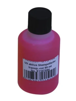 Eurolite UV aktivní razítkovací barva, transparentní červená, 50ml Bezpečná Platba