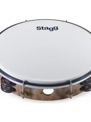 Značkový Stagg TAB-210P/WD, dvouřadá laditelná tamburína, 10"
