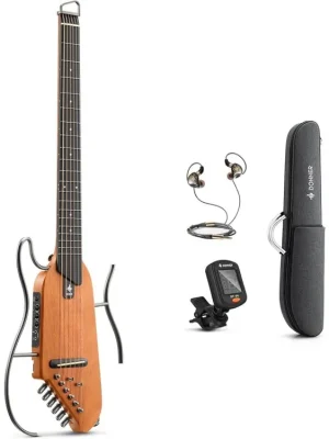 Originální DONNER HUSH-I Silent Guitar Mahogany Natural
