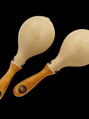 MEINL MARACAS, PLASTIK, PAIR WITH WOODEN CLUTCH, BEIGE Dokud Zásoby Vydrží