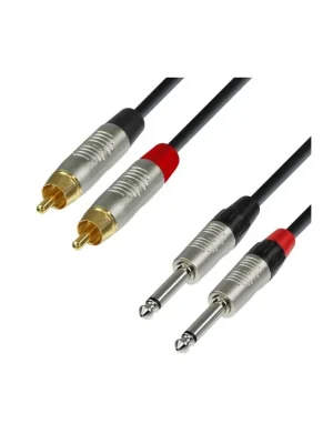 Koupit Online Adam Hall Cables K4 TPC 0150 - Audiokabel REAN 2 x Cinch male auf 2 x 6,3 mm Kli