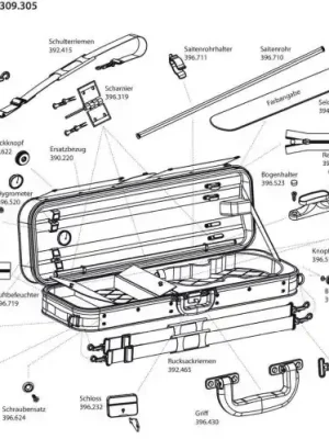 Náhradní díly-Pouzdro pro housle Liuteria Atlanta Originální